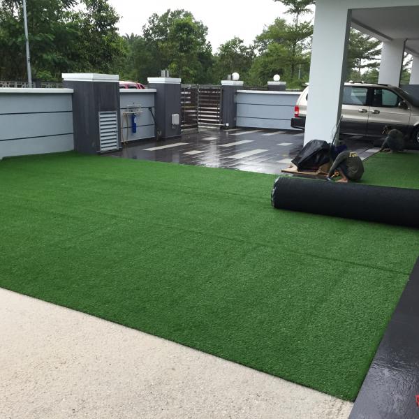 PLANTING ARTIFICIAL GRASS BEFORE AND AFTER